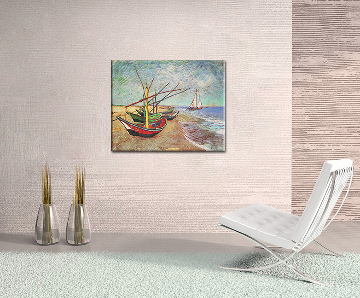 Levně Obraz na plátně FISHING BOATS ON THE BEACH AT SAINTS-MARIES – Vincent