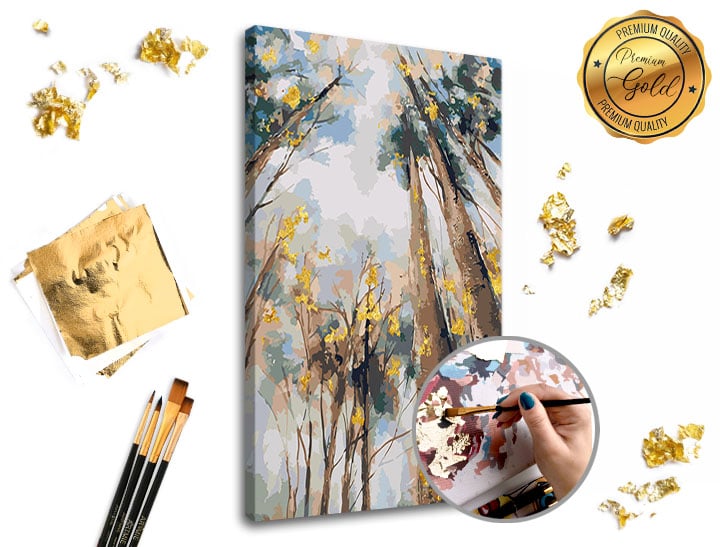 Levně Malování podle čísel PREMIUM GOLD – Mezi stromy