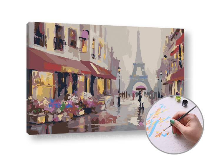 Levně Malování podle čísel DÉŠŤ V PAŘÍŽI – nízká náročnost