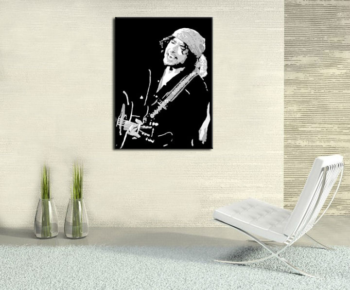 Levně Ručně malovaný POP Art Bob Dylan 1 dílný 70x100cm