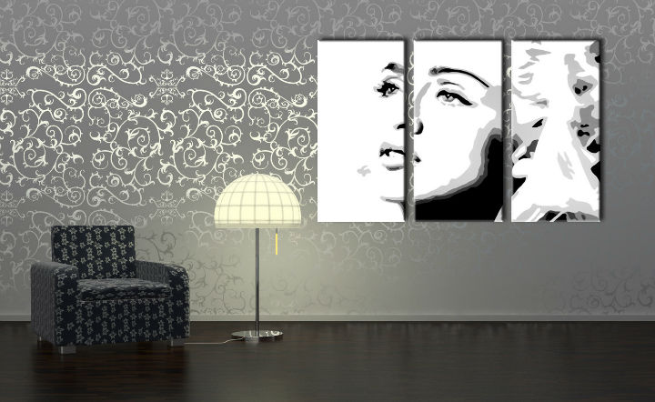 Levně Ručně malovaný POP Art Madonna 3 dílný 120x80cm
