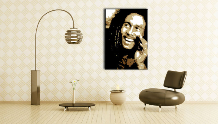 Levně Ručně malovaný POP Art Bob Marley 1 dílný 70x100cm