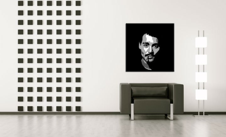 Levně Ručně malovaný POP ArtJohnny Depp 1 dílny 100x100cm