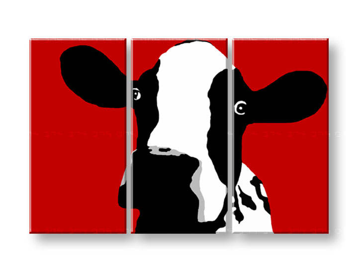 Ručně malovaný POP Art Cow