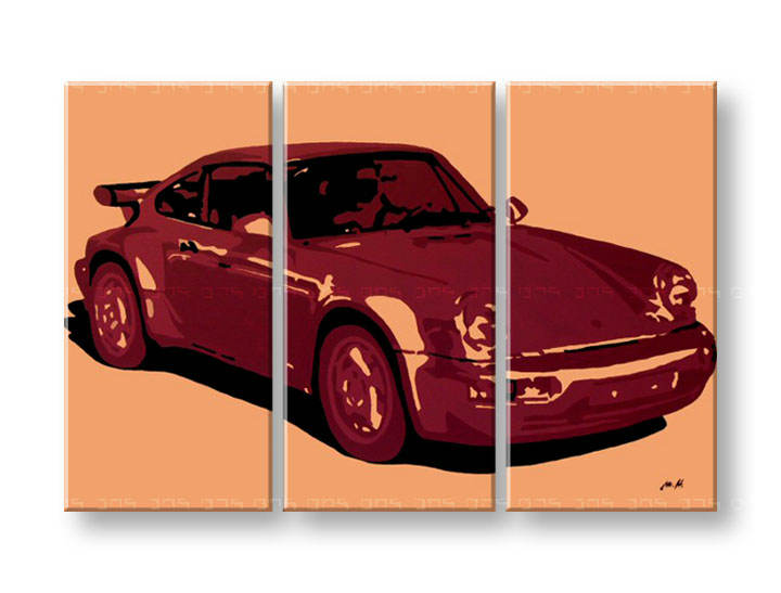 Ručně malovaný POP Art Porsche 911