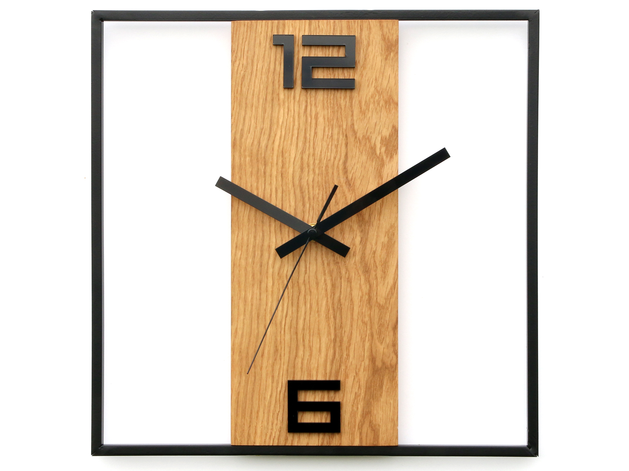 Levně Moderní nástěnné hodiny RETRO dřevo-kov