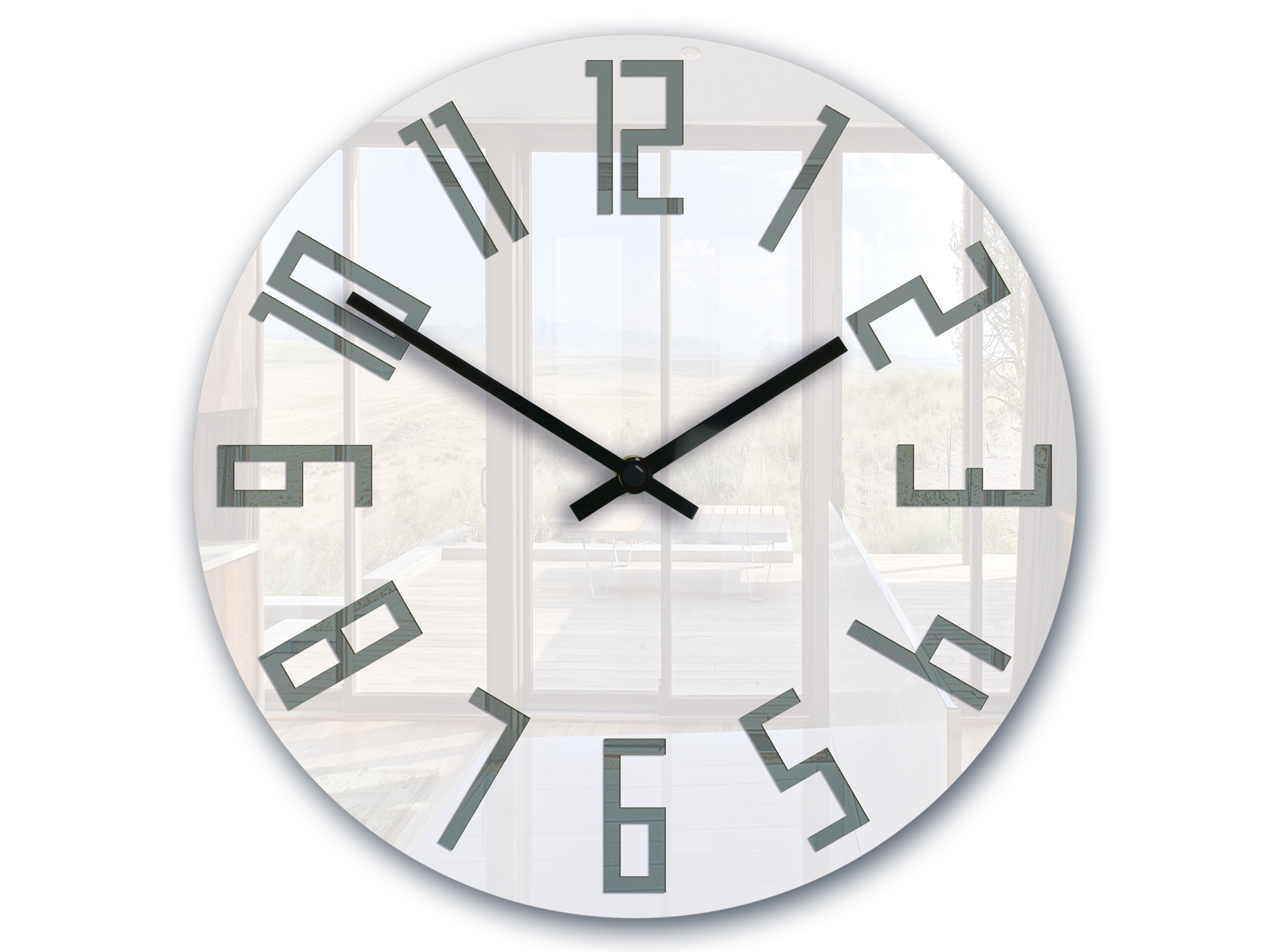 Levně Moderní nástěnné hodiny SLIM Acrylic White-Grey