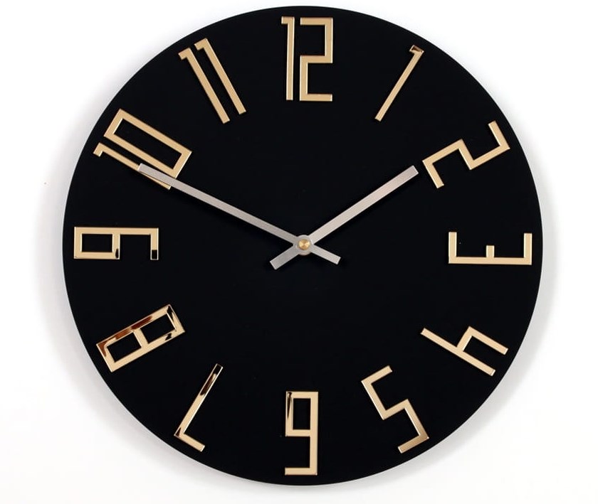 Levně Moderní nástěnné hodiny SLIM Matte Black