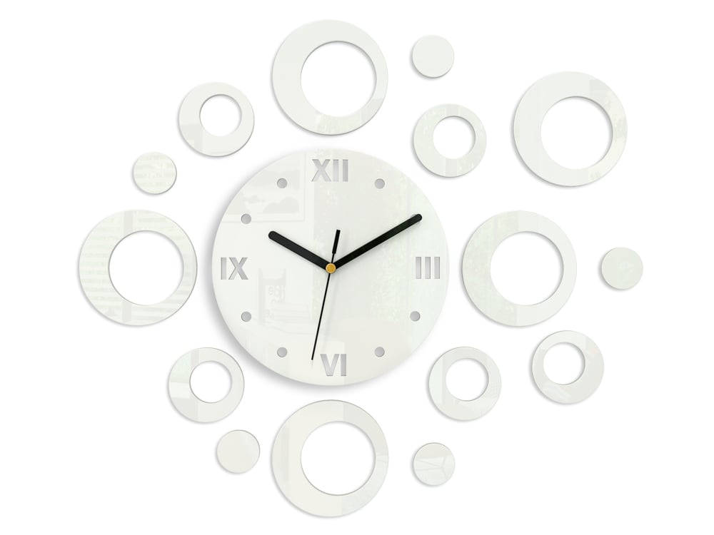 Levně Moderní nástěnné hodiny RINGS WHITE