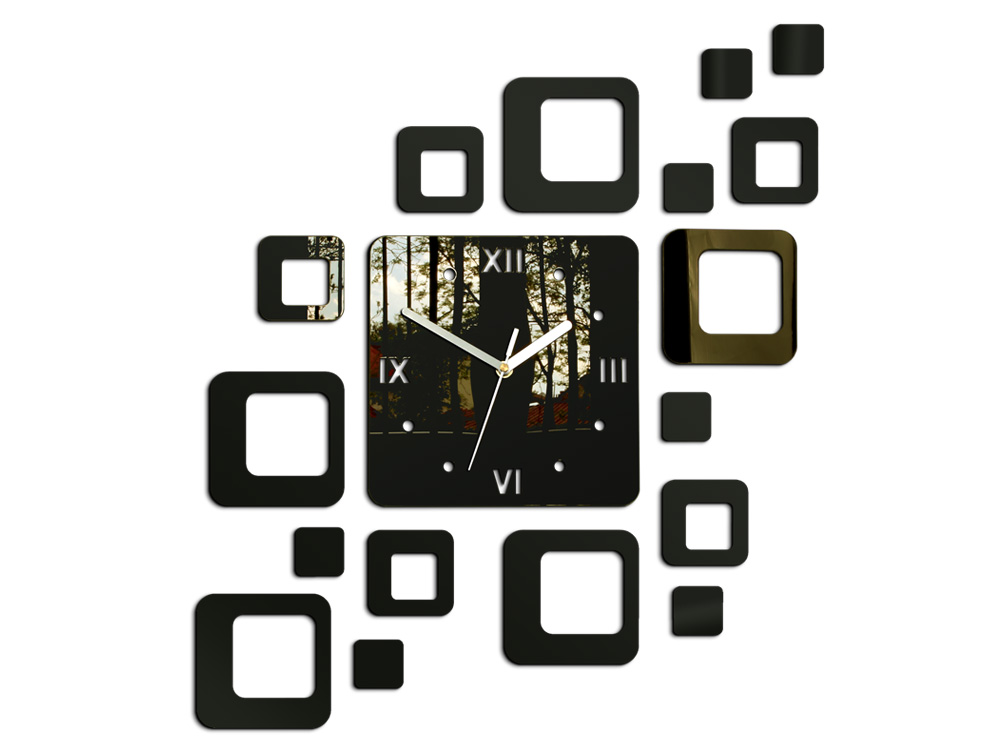 Levně Moderní nástěnné hodiny ROMAN WENGE