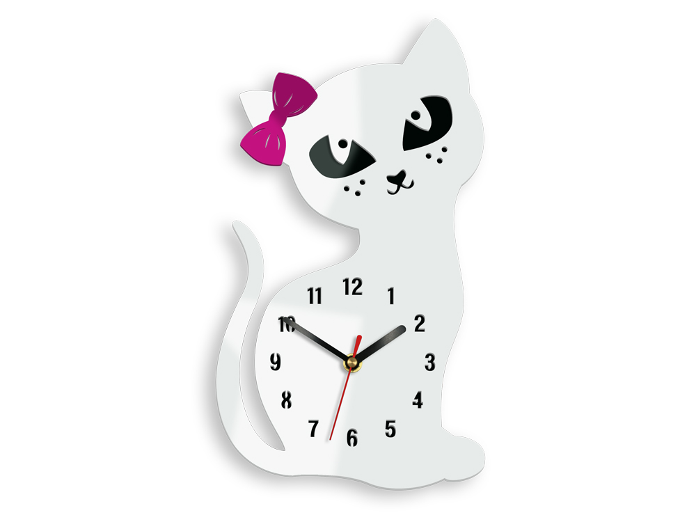 Levně Moderní nástěnné hodiny CAT WHITE