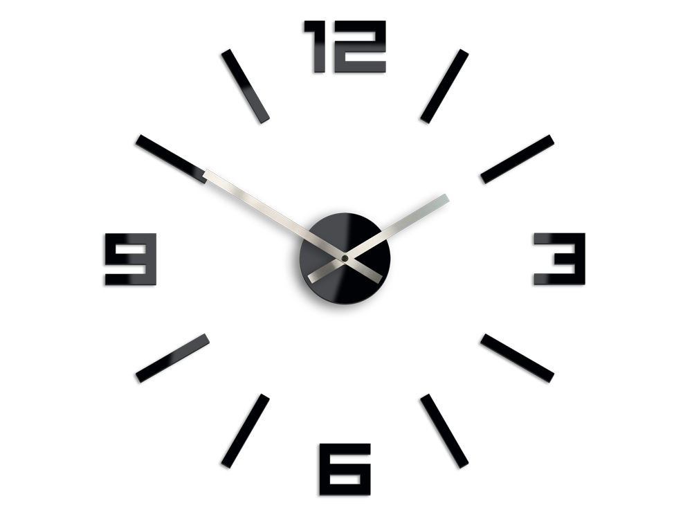 Levně Moderní nástěnné hodiny ARABIC BLACK