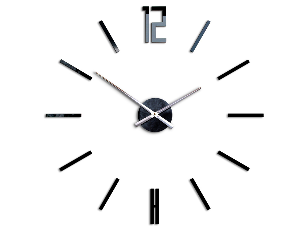 Levně Moderní nástěnné hodiny CARLO BLACK