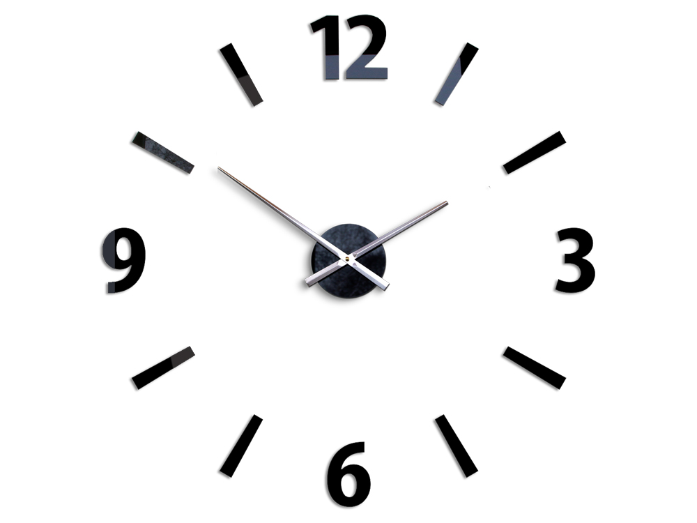 Levně Moderní nástěnné hodiny KLAUS BLACK