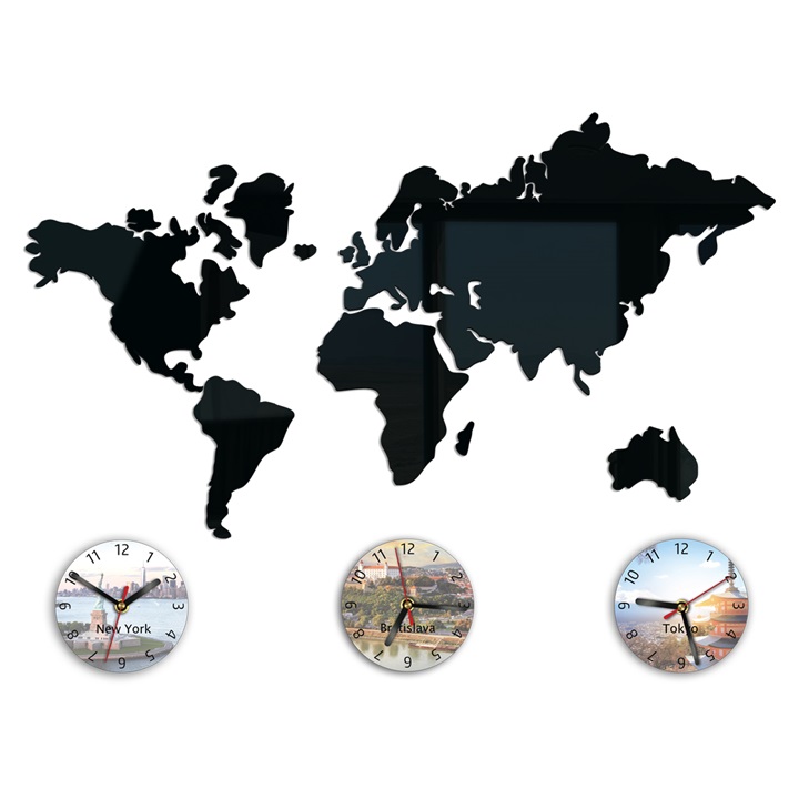 Levně Moderní nástěnné hodiny WORLD MAP