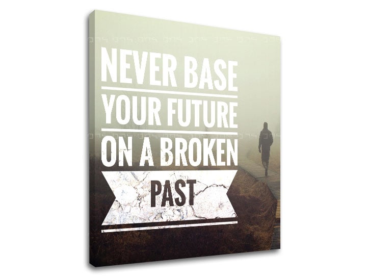 Levně Motivační obraz na zeď Never base your future_002