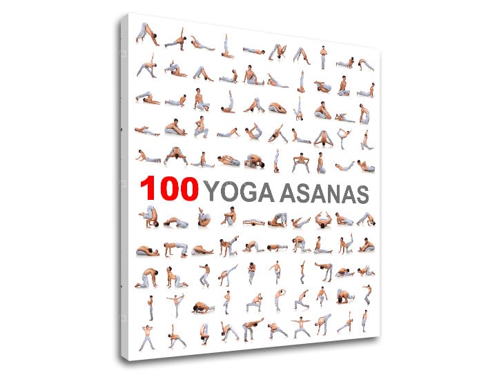 Levně Motivační obraz na zeď 100 Yoga asanas