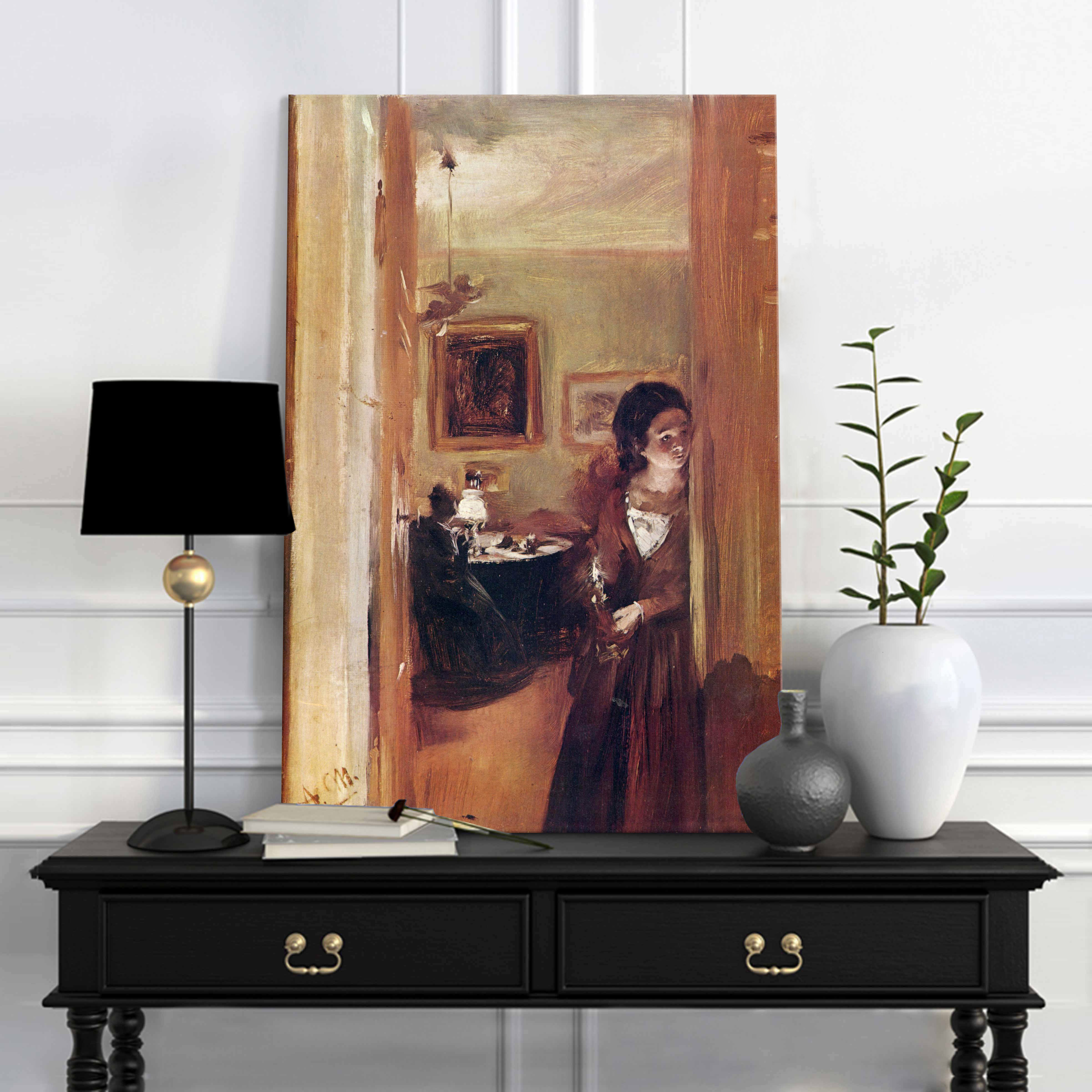 Levně Obraz na plátně Adolf Menzel - Obývací pokoj s umělcovou sestrou