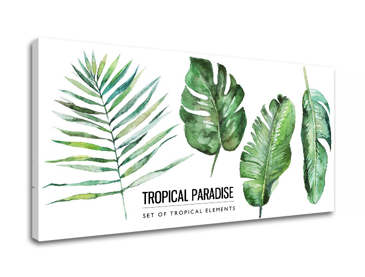 Levně Obraz na zeď s textem Tropical paradise