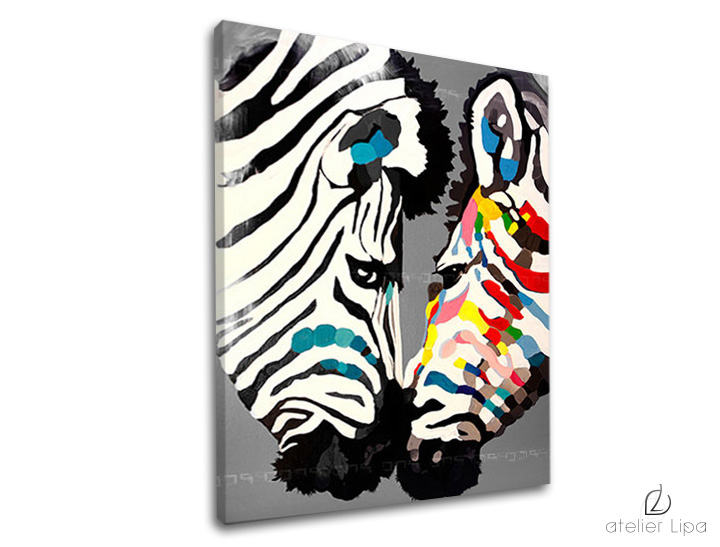 Levně Autorská reprodukce na plátně zebra XOBDA017E1