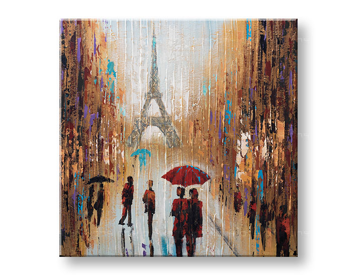 Levně Malovaný obraz na stěnu PAŘÍŽ 70x70 cm