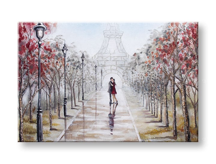 Levně Malovaný obraz na stěnu PAŘÍŽ 90x60 cm
