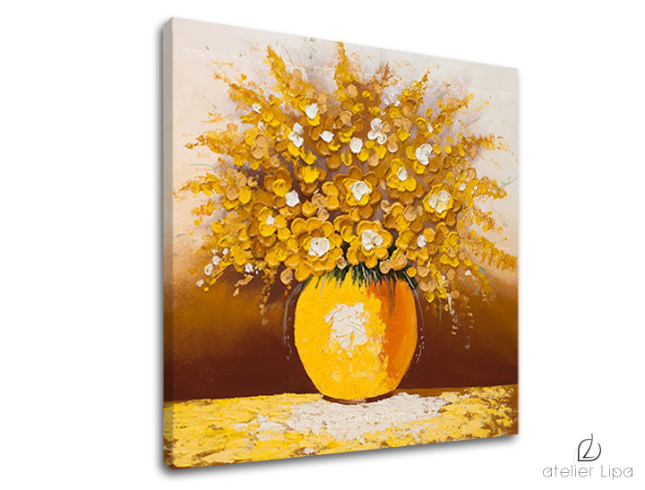Autorská reprodukce Sleva 25% na plátně KVĚTINY 40x40 cm 