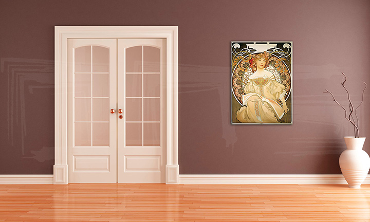 Obraz na plátně SNĚNÍ – Alfons Mucha REP085 - 70x50 cm reprodukce 50x70 cm