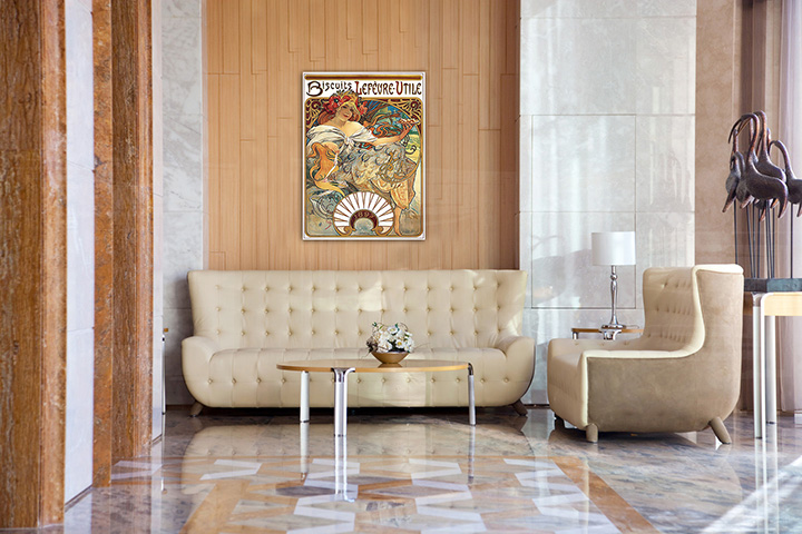 Obraz na plátně BISCUITS LEFEVRE-UTILE – Alfons Mucha 