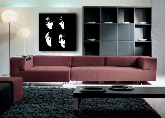 Ručně malovaný POP Art Beatles 1 dílný 100x100cm