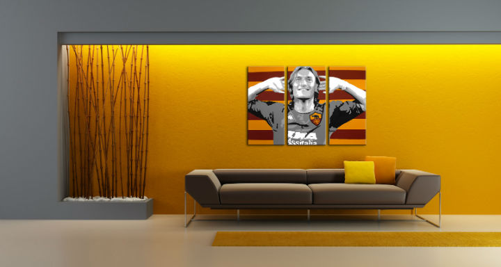 Ručně malovaný POP Art Francesco Totti 3 dílný 120x80cm