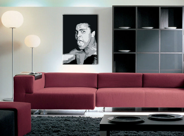 Ručně malovaný POP Art Muhamad Ali 1 dílný 70x100cm