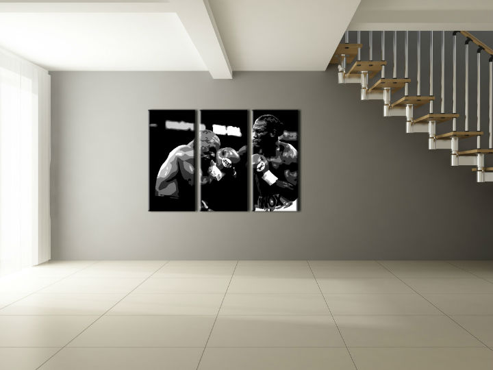 Ručně malovaný POP Art Tyson vs. Lewis 3 dílný box - 120x80 cm POP ART obrazy