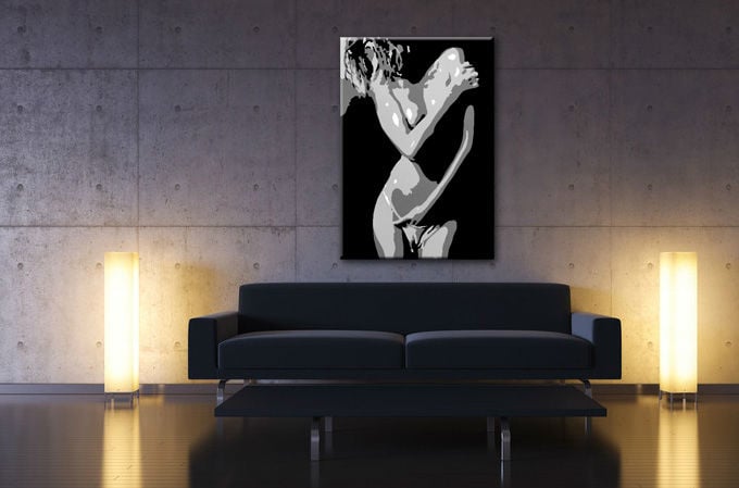 Ručně malovaný POP Art Nude Woman 