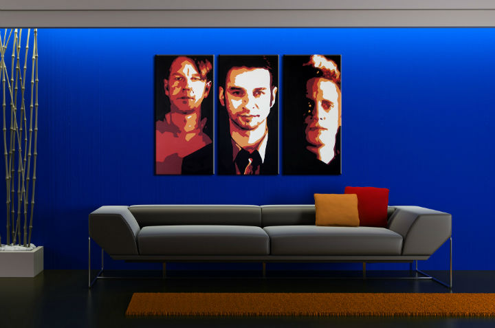 Ručně malovaný POP Art Depeche Mode 3 dílný dep2 - 120x80 cm POP ART obrazy