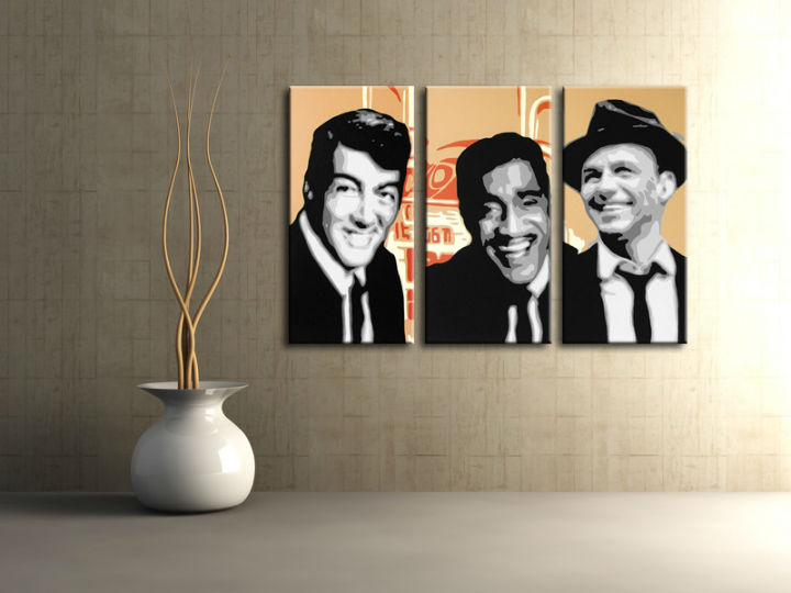 Ručně malovaný POP Art Rat Pack 3 dílný rp3 - 120x80 cm POP ART obrazy