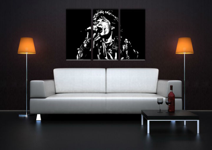 Ručně malovaný POP Art Mick Jagger 3 dílný 120x80cm