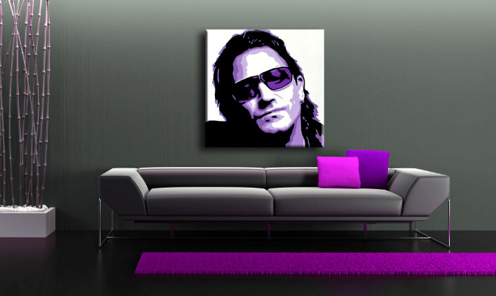 Ručně malovaný POP Art BONO-U2 1 dílný bono3 - 100x100 cm POP ART obrazy