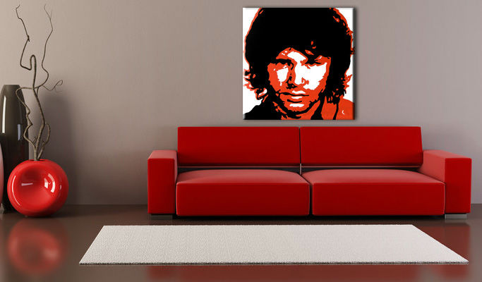 Ručně malovaný POP Art Jim Morrison 1 dílný jm2 - 100x100 cm POP ART obrazy