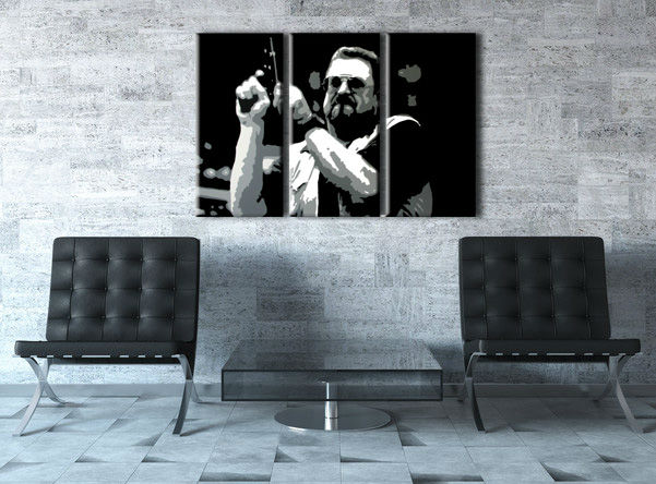 Ručně malovaný POP Art Big Lebowski 3 dílný 120x80cm