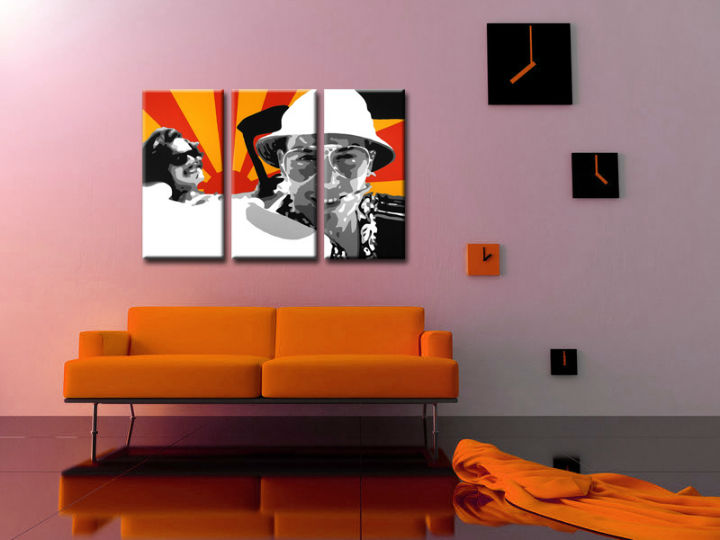 Ručně malovaný POP Art Fear and Loathing in Las Vegas 3 dílný lv2 - 120x80 cm POP ART obrazy