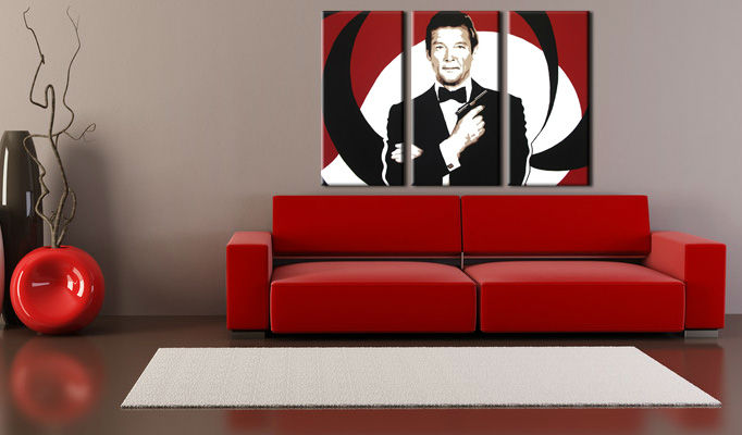 Ručně malovaný POP Art James Bond 3 dílný bond - 120x80 cm POP ART obrazy