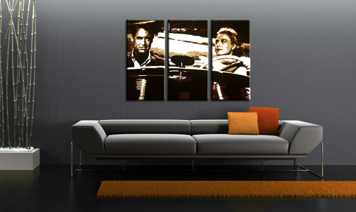 Grace Kelly &amp; Humphrey Bogart POP Art 3 dílný bond1 - 120x80 cm POP ART obrazy