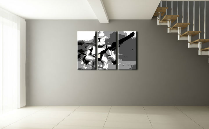 Ručně malovaný POP Art STAR WARS 3 dílný sw3 - 120x80 cm POP ART obrazy