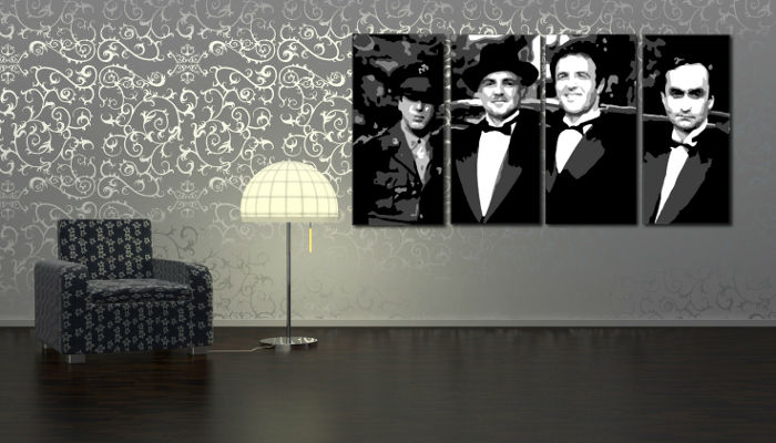 Ručně malovaný POP Art CORLEONE FAMILY 4 dílný cor - 160x80 cm POP ART obrazy