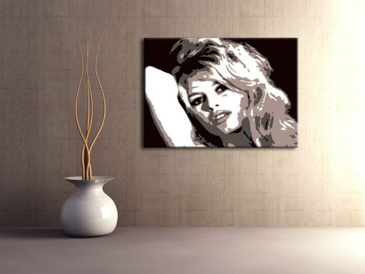 Ručně malovaný POP Art Brigitte Bardot 1 dílný 100x70cm