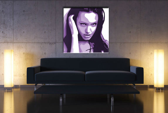 Ručně malovaný POP Art Angelina Jolie 1 dílný aj2 - 80x80 cm POP ART obrazy