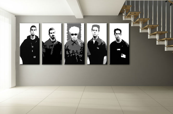 Ručně malovaný POP Art LINKIN PARK 5 dílný lp - 150x60 cm POP ART obrazy