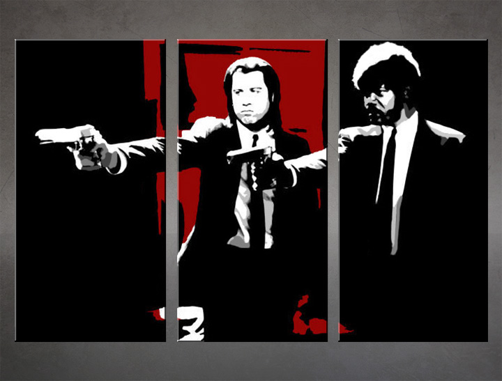 Ručně malovaný POP Art Pulp Fiction 3 dílný 120x80cm