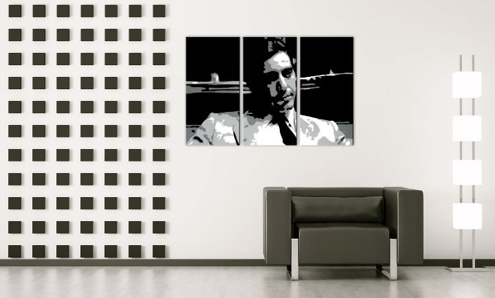 Ručně malovaný POP Art AL PACINO 3 dílný 120x80cm